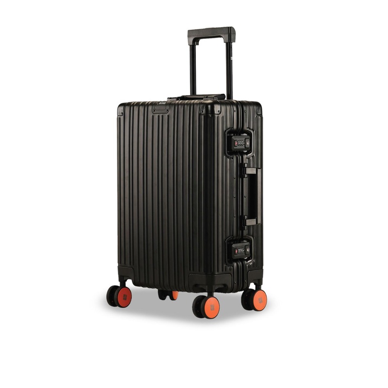 EUME Striped Hard-Sided Cabin Trolley Bag