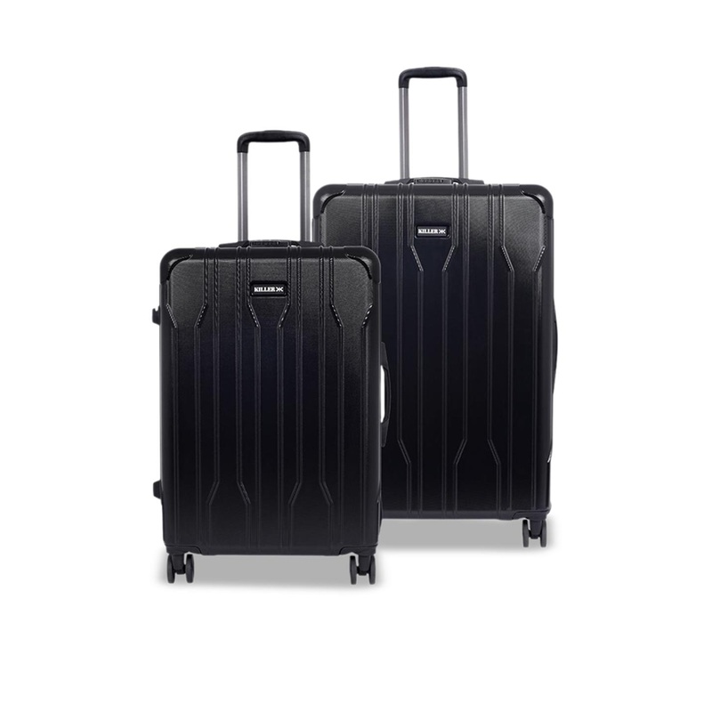 Killer Set Of 2 Textured Hard-Sided Trolley Bags