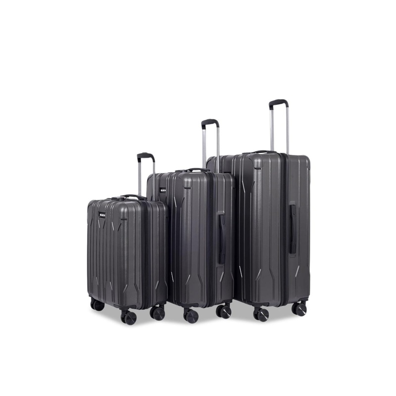 Killer Set Of 3 Hard-Sided Large With Medium & Cabin Trolley Suitcase