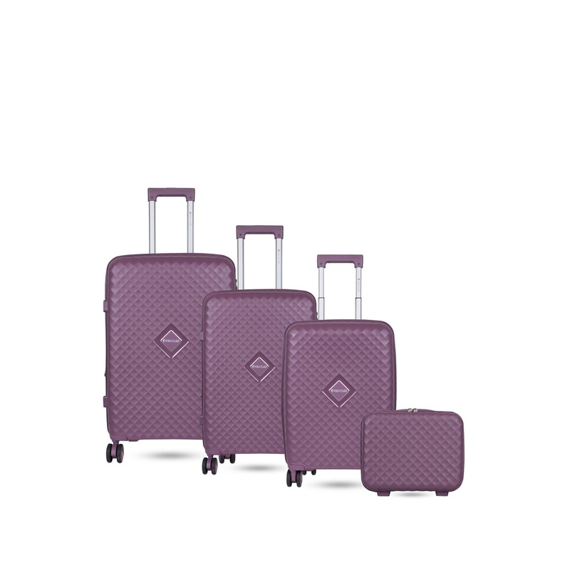Polo Class Unisex Class Set Of 3 Textured Hard-Sided Trolley Bags With Vanity