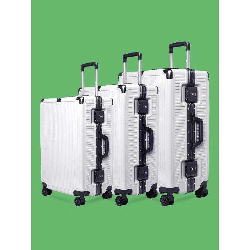 SWISS MILITARY Unisex Set Of 3 Textured Hard-Sided Trolley Suitcase