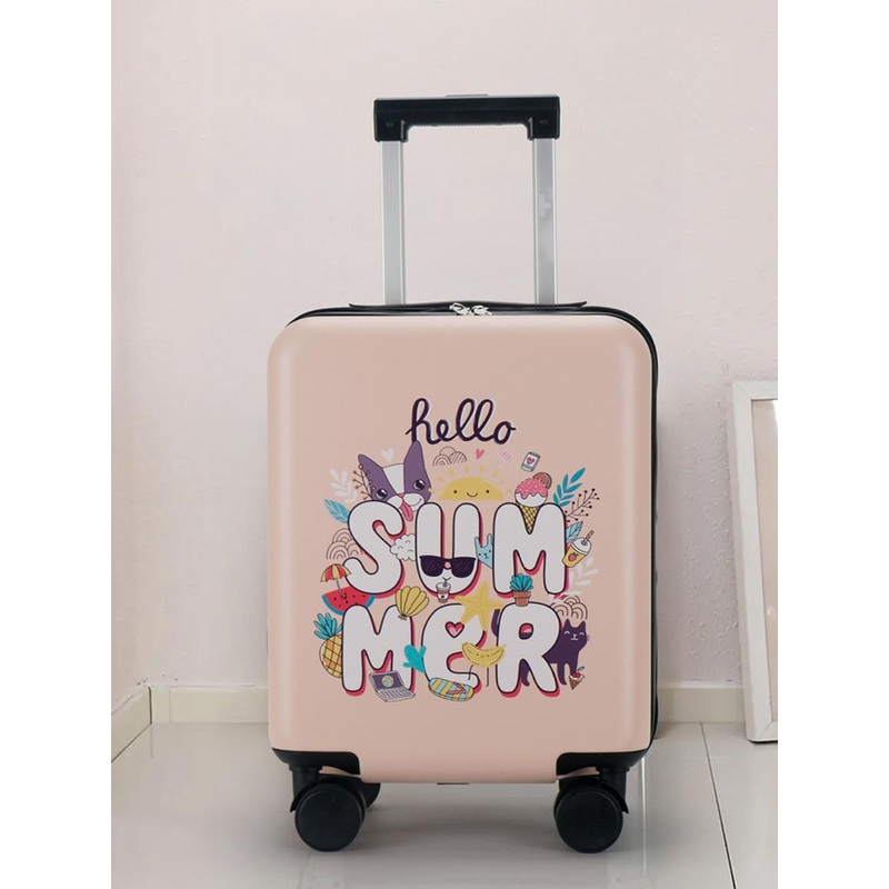 THE CLOWNFISH Kids Unisex Printed Hard Sided Cabin Trolly Suitcase