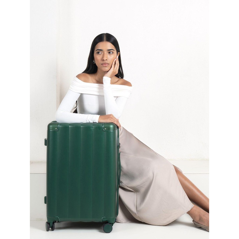 Assembly Iris Green Premium Trolley Bag 24 Inches with 3 Packing Organisers