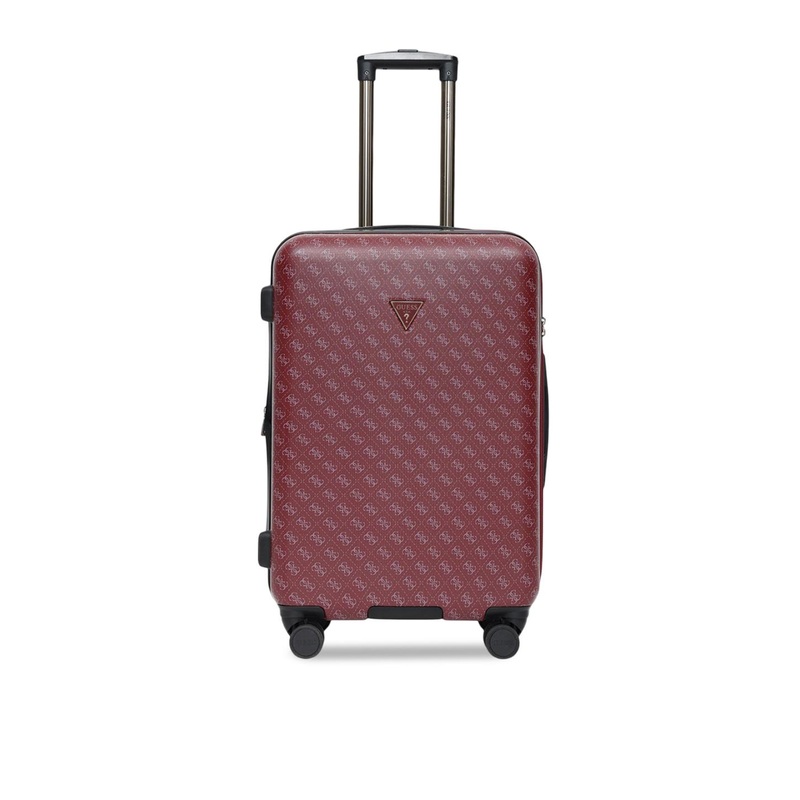 GUESS Jesco Women Printed Hard-Sided Water-Resistant Cabin Trolley Bag