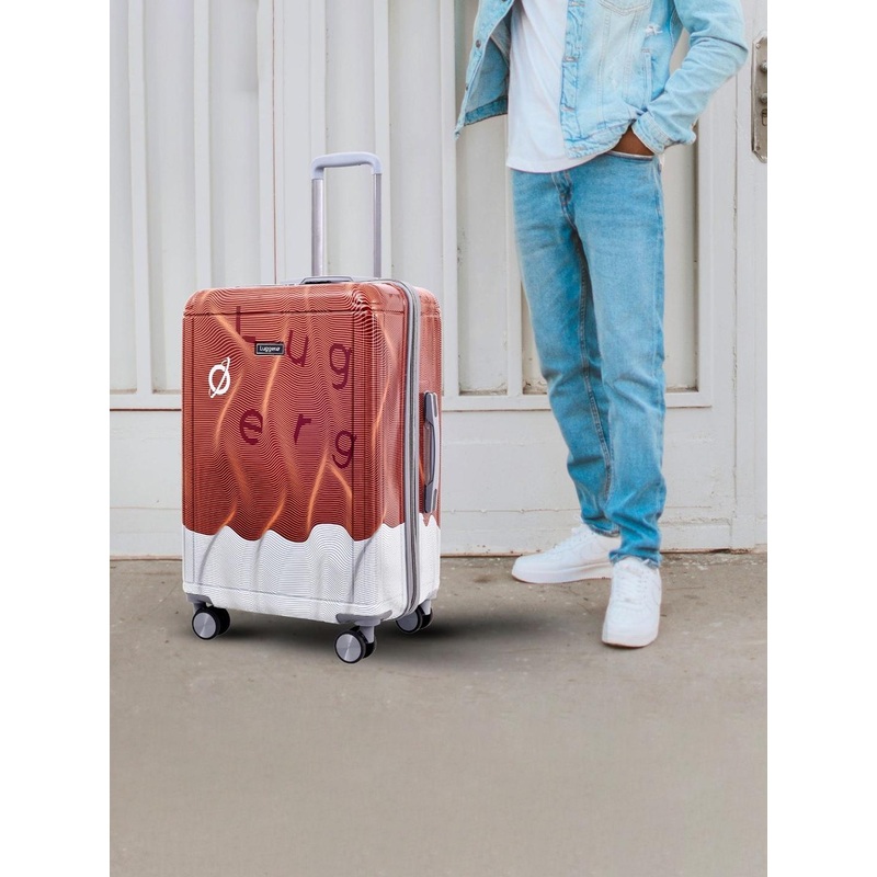 Luggero Set Of 2 Printed 360- Degree Wheeling Suitcase Bag