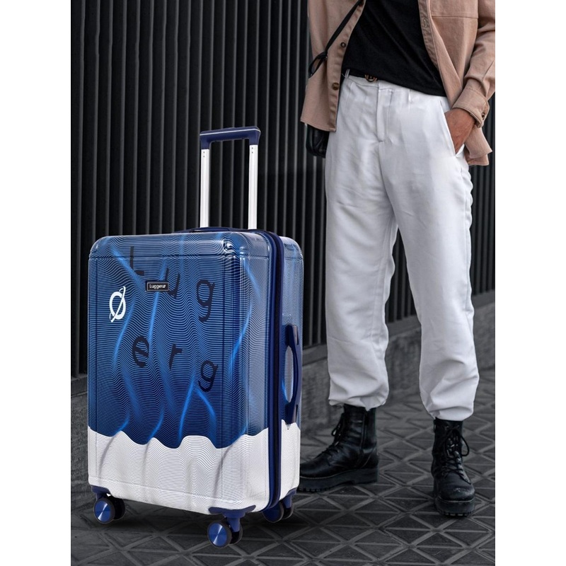 Luggero Set Of 3 Printed  360-Degree Wheeling Hardcase Suitcase Bag