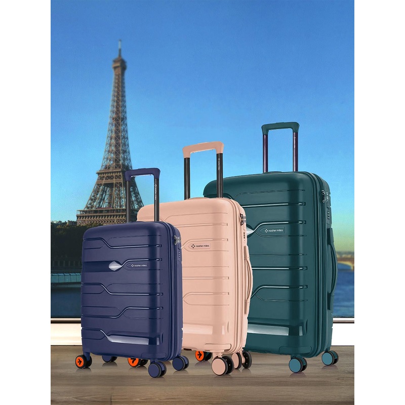 Nasher Miles Paris Set of 3 Hard-Sided Polypropylene Luggage Trolley Bags