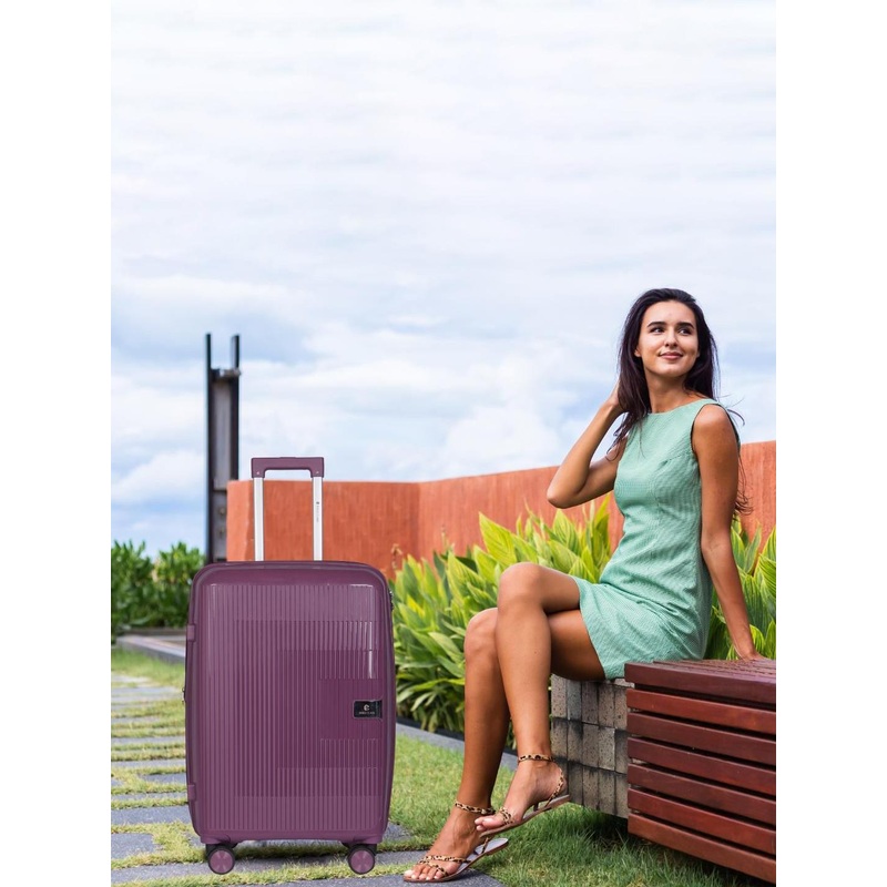 Polo Class Set Of 2 Textured Hard Sided Trolley Suitcase with Vanity