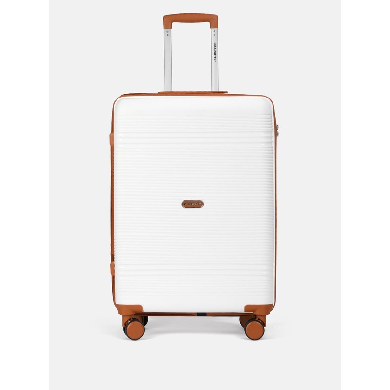 Priority Unisex Textured 360 Degree Rotation Hard Medium Trolley Bag – 78.41 L