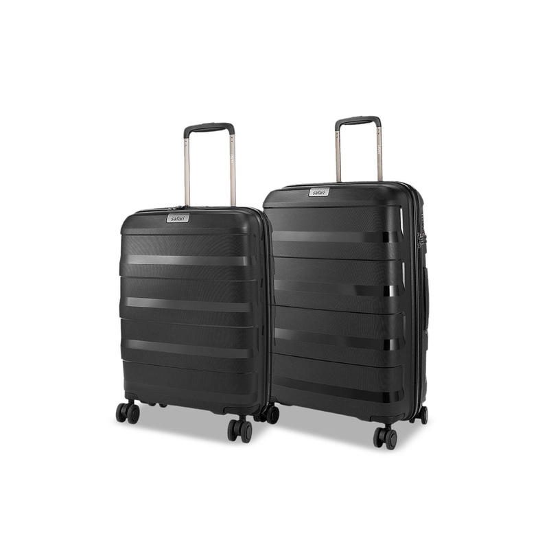 Safari Select Aeroglide Set of 2 Black Premium Lightweight with TSA Lock Trolley Bag