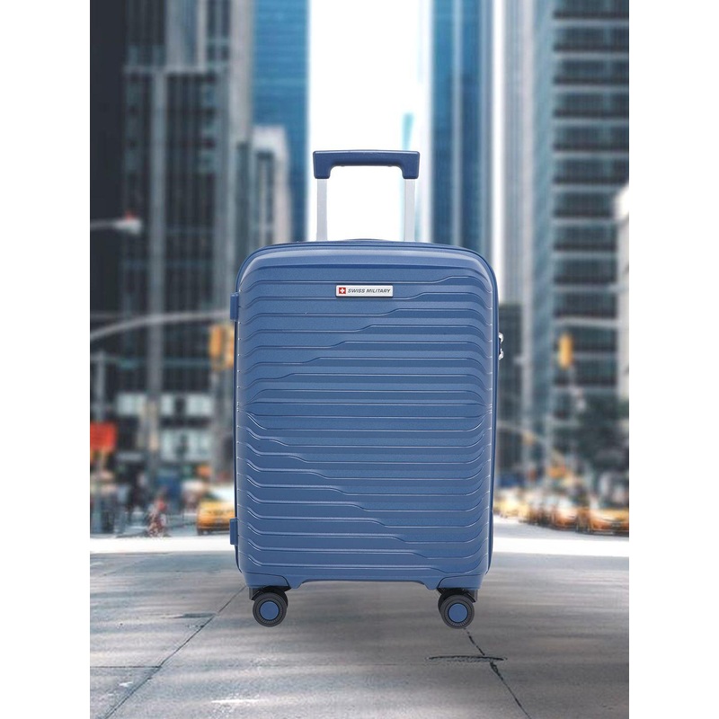 SWISS MILITARY Striped Hard-Sided Cabin Trolley Bag