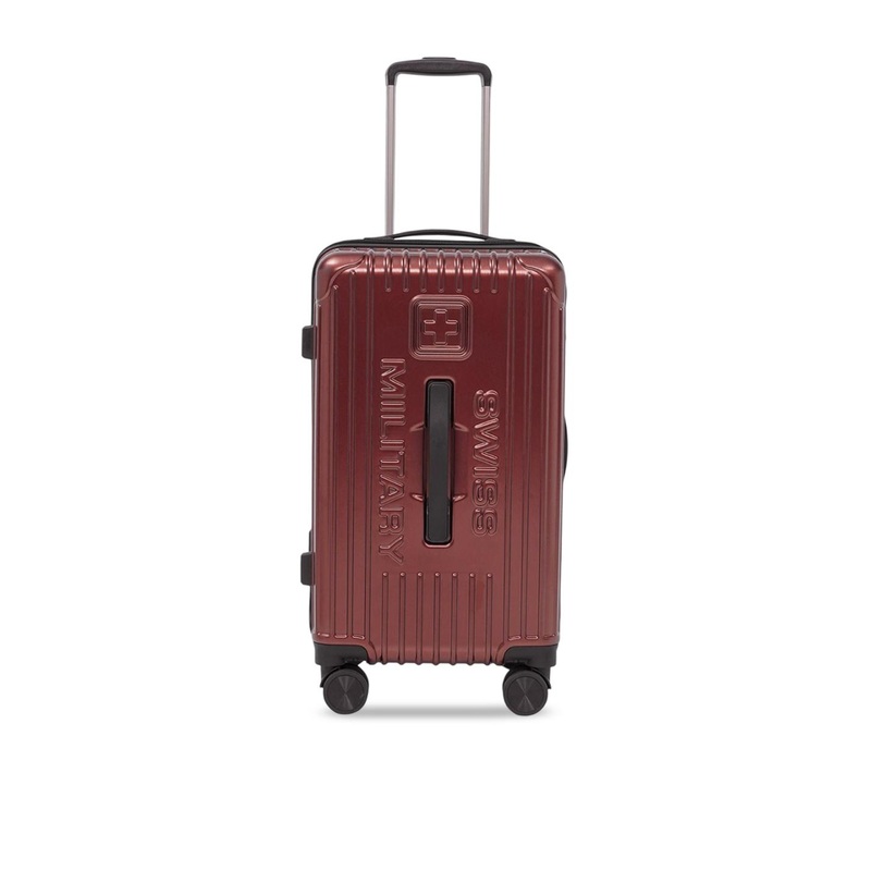 SWISS MILITARY Textured Hard-Sided Medium Trolley Suitcase