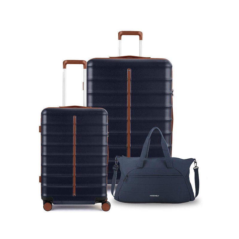 Assembly Odyssey Blue Set of 2 Trolley Suitcase 20 & 28 Inches with Travel Duffle Bag