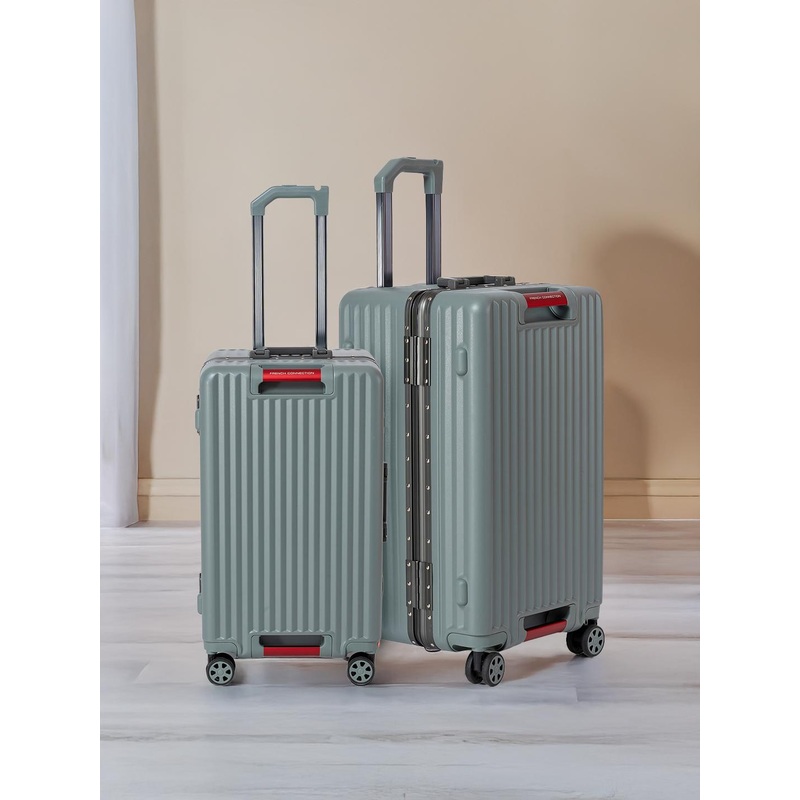 French Connection Set of 2 360-Degree Rotation Hard Case Trolley Bags