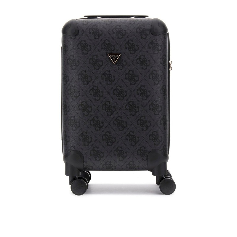GUESS Coal Logo Berta Printed Hard-Sided Water-Resistant Cabin Trolley Bag