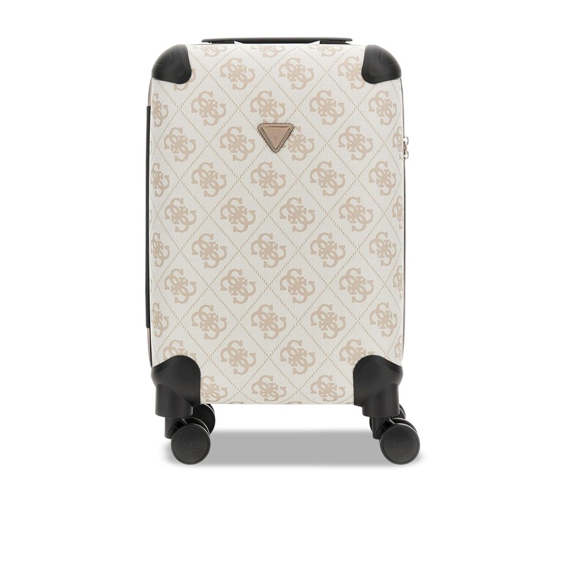 GUESS Logo Printed Berta 18 In 8-Wheeler Hard-Sided Cabin Trolley Suitcase