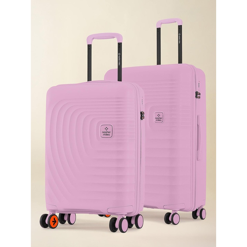 Nasher Miles Boston Polypropylene Small-Medium Pink Trolley Bags (55-65 cm)