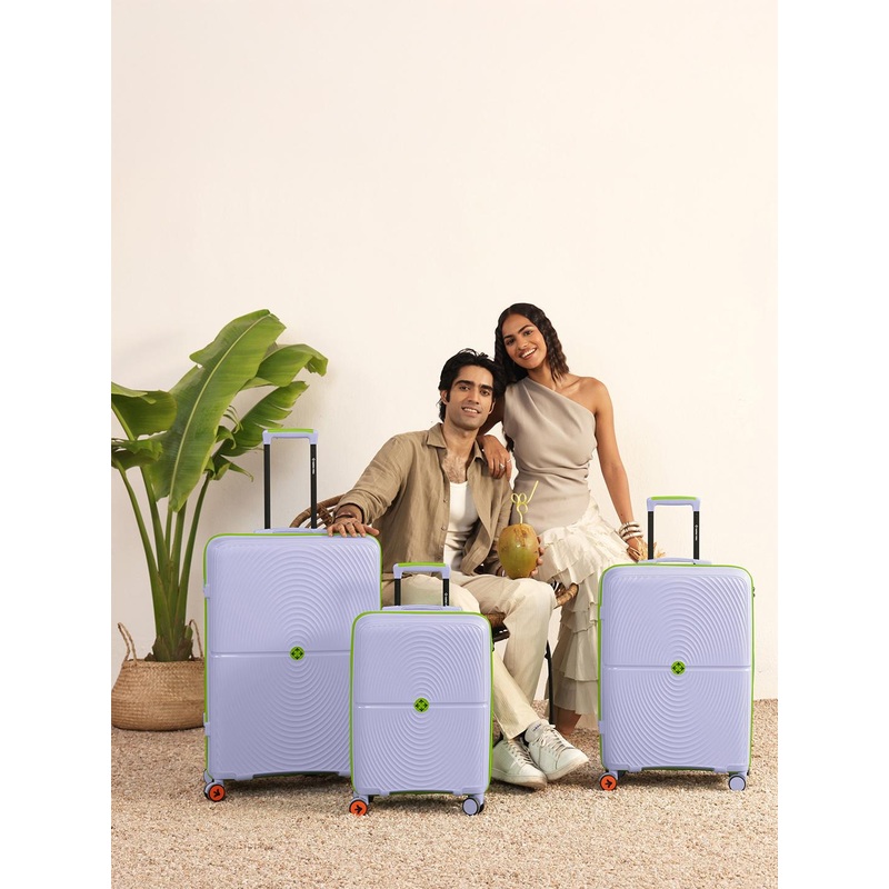 Nasher Miles Set Of 3 Textured Hard-Sided Trolley Bag