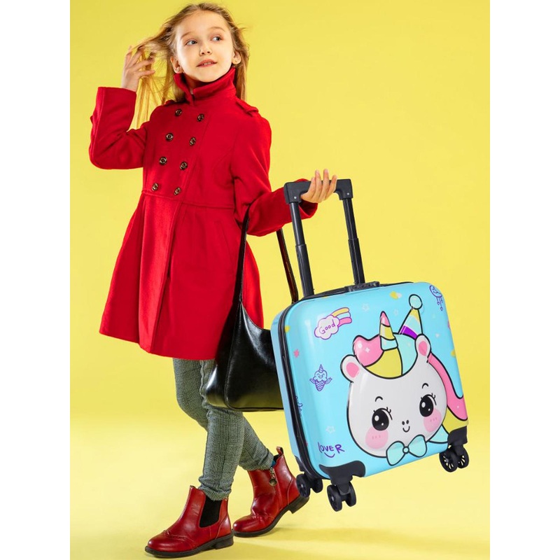 Polo Class Kids Printed Hard-Sided Cabin Trolley Bag Up to 50 Litres