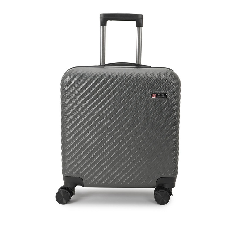 SWISS MILITARY Solid Hard Overnighter Trolley Bag