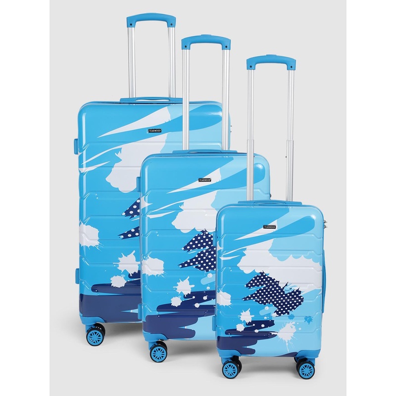 Teakwood Leathers Set of 3 360-Degree Rotation Hard-Sided Trolley Bags 185L