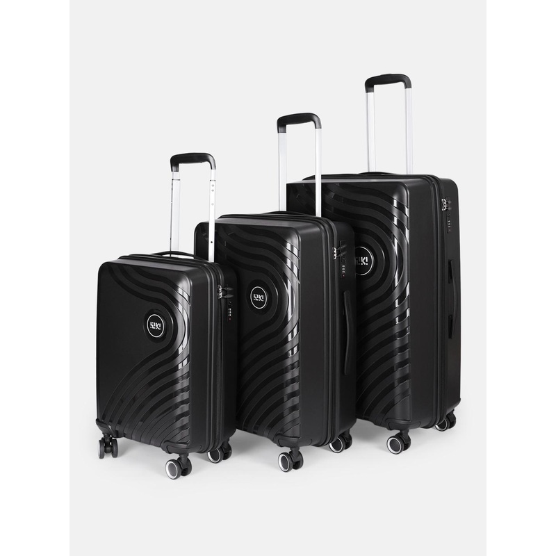 Wildcraft Onyx-TR Set Of 3 Textured Hard Suitcase Trolley Bags- 185L