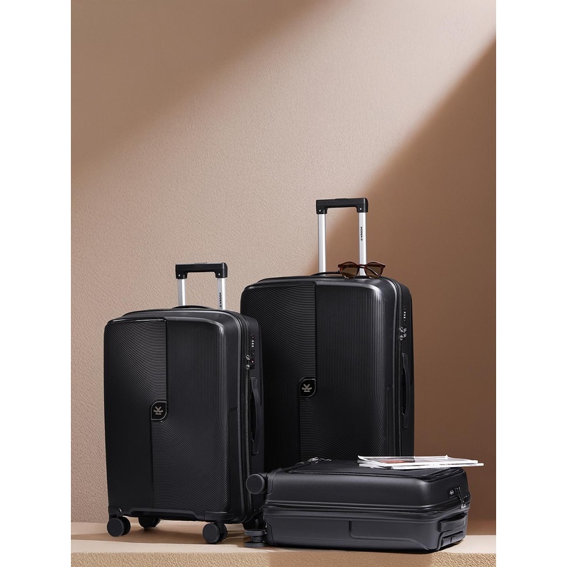 WROGN JOHN FTY Set Of 3 Textured Hard Trolley Suitcases