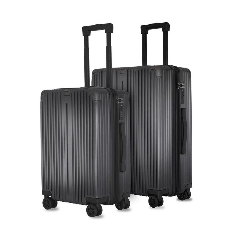 CARRIALL Unisex Meta Set Of 2 Textured Hard-Sided Trolley Bag