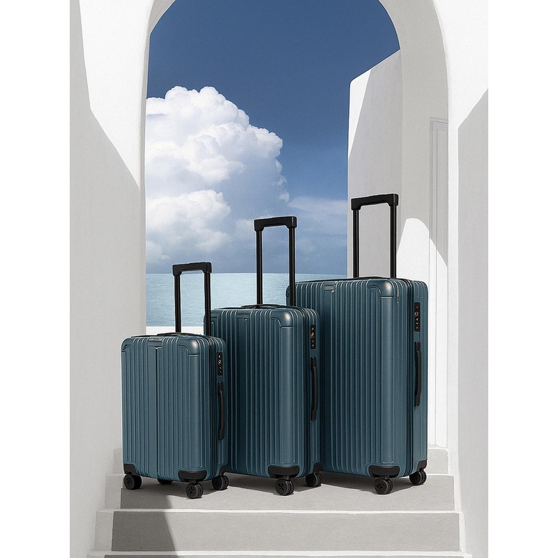 CARRIALL Unisex Meta Set Of 3 Textured Hard-Sided Trolley Bag