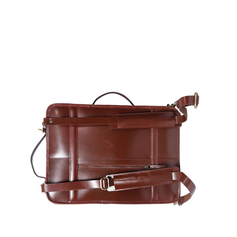 Celtic Unisex Brown Solid Leather YokeStyle Backpack Sleek  Minimal  Everyday Essential