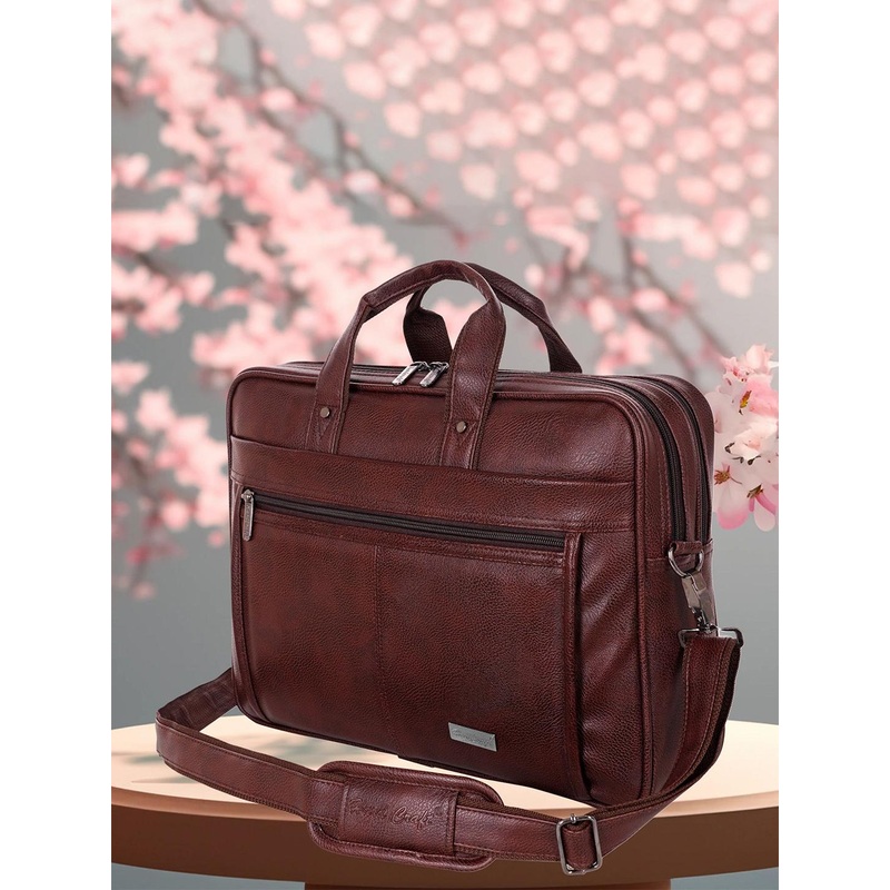 HARD CRAFT Men Textured PU Laptop Bag