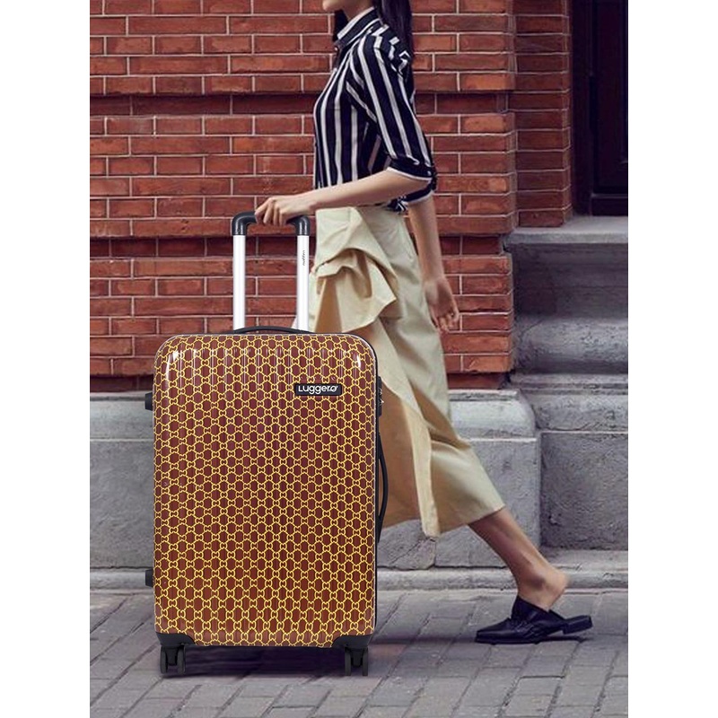 Luggero Printed Hard-Sided Large Trolley Bag