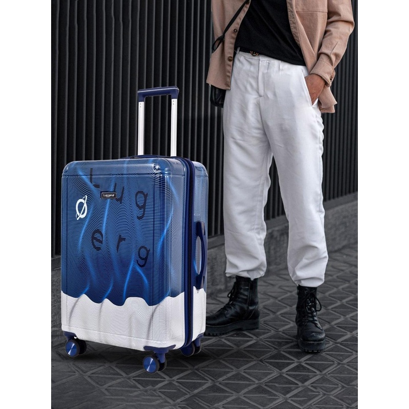 Luggero Set Of 2 Textured Hard-Sided Trolley Bags