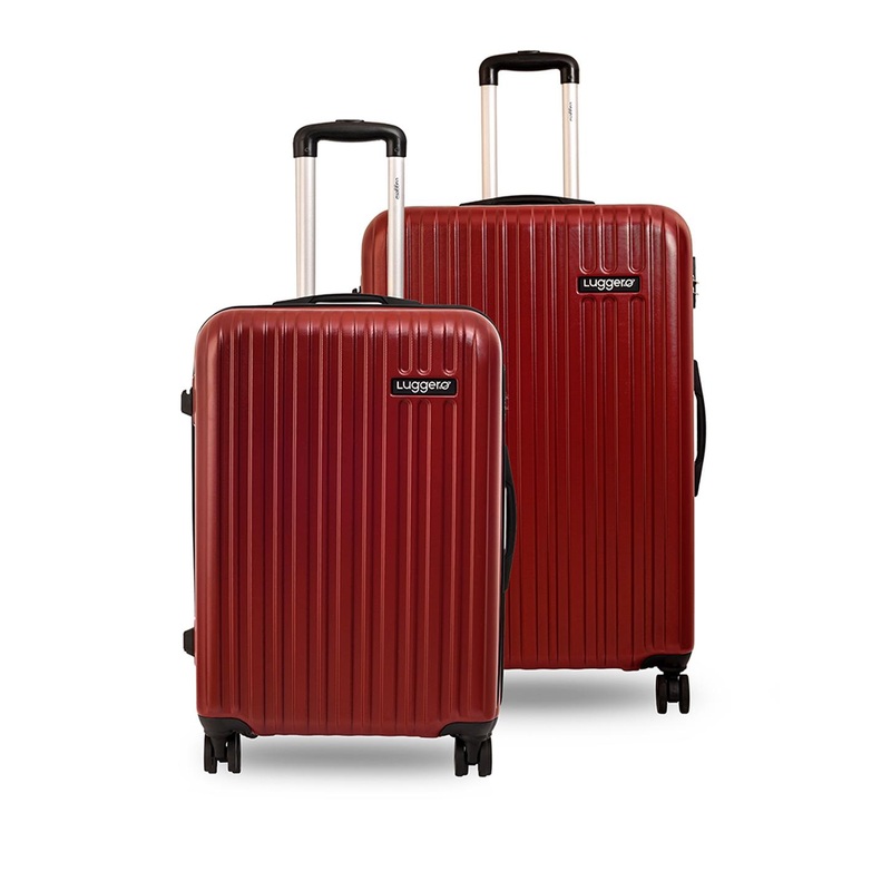 Luggero Set Of 2 Textured Trolley Bag