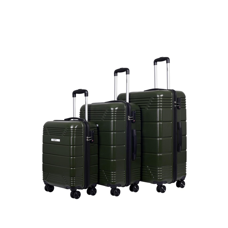 Luggero Set Of 3 Hard Sided Trolley Bag Suitcase