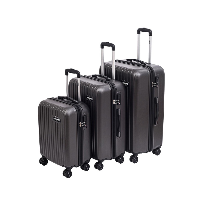 Luggero Set Of 3 Hard-Sided Trolley Suitcase