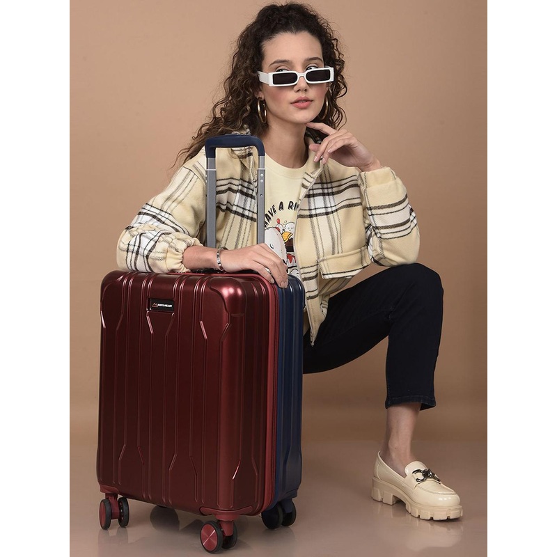 MOVE-MEANT Unisex Textured Large Hard-Sided Trolley Suitcase
