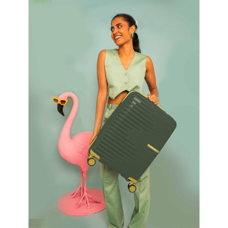 Nasher Miles Havelock Polypropylene TSA Lock Cabin Olive Green Trolley Bag – 20 Inch 55 cm