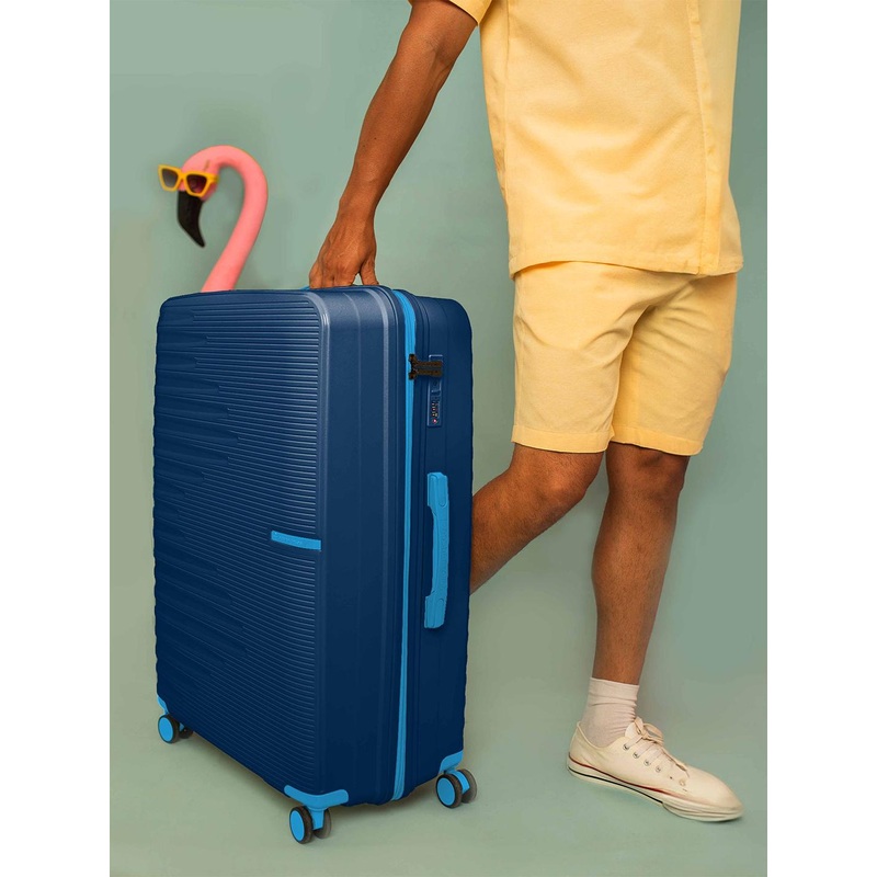 Nasher Miles Havelock Polypropylene TSA Lock Large Blue Trolley Bag – 28 Inch (75 cm)