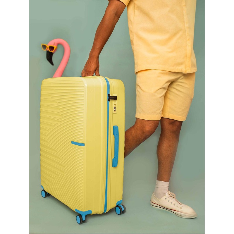 Nasher Miles Havelock Polypropylene TSA Lock Large Yellow Trolley Bag – 28 Inch (75 cm)