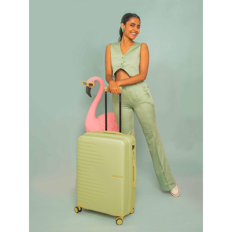 Nasher Miles Havelock Polypropylene TSA Lock Medium Green Trolley Bag – 24 Inch (65 cm)