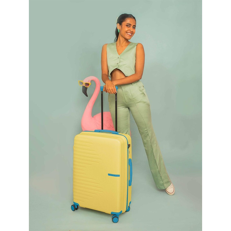 Nasher Miles Havelock Polypropylene TSA Lock Medium Yellow Trolley Bag – 24 Inch (65 cm)