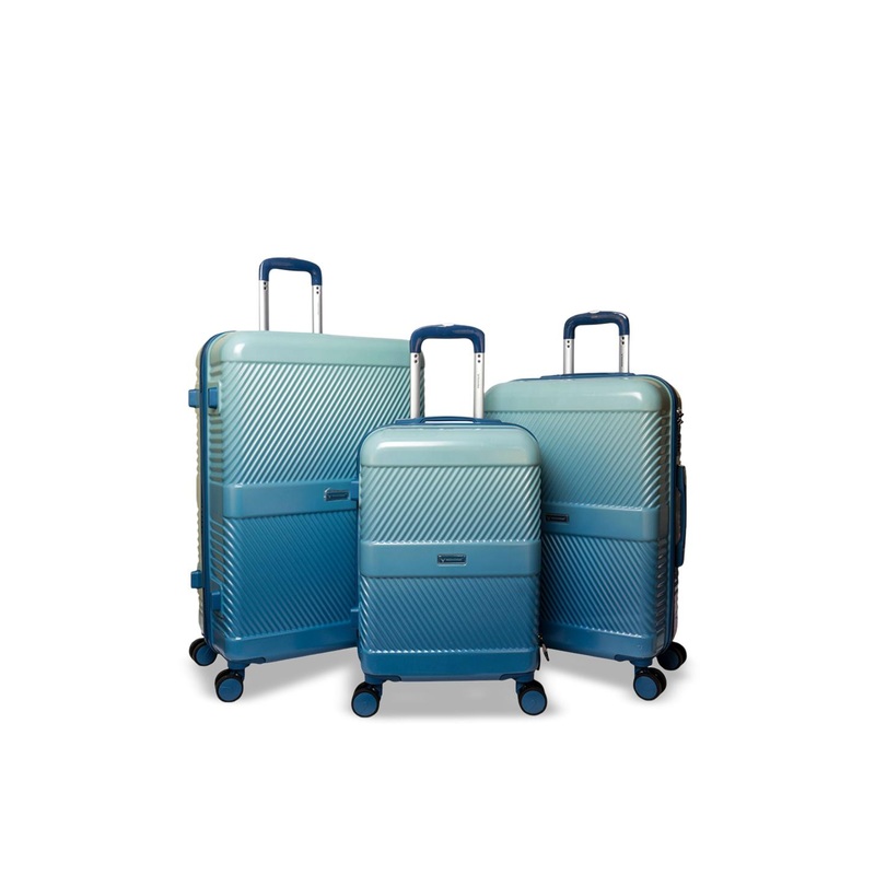 REDHORNS 3-Pcs Textured Hard-Sided Large, Medium & Cabin Trolley Bag