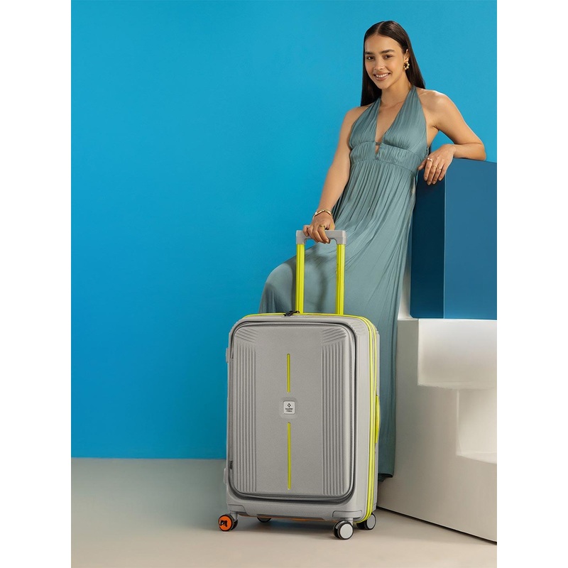 Nasher Miles Alexandria Polypropylene Large Grey Green Trolley Bag – 28 Inch (75 cm)