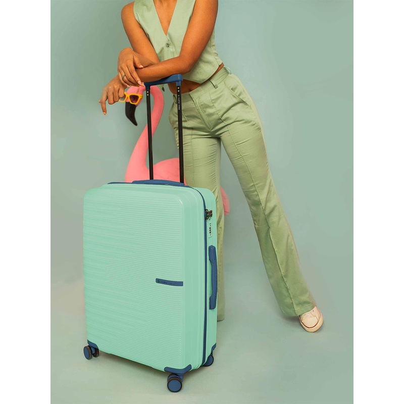 Nasher Miles Havelock Polypropylene TSA Lock Large Cyan Green Trolley Bag – 28 Inch 75 cm