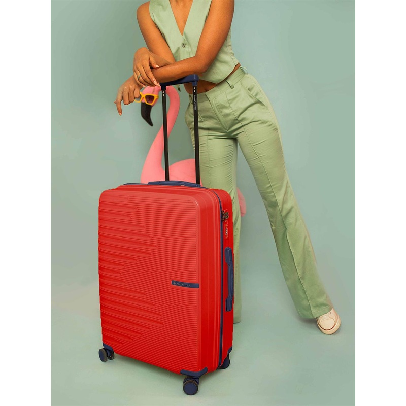 Nasher Miles Havelock Polypropylene TSA Lock Large Red Trolley Bag – 28 Inch (75 cm)