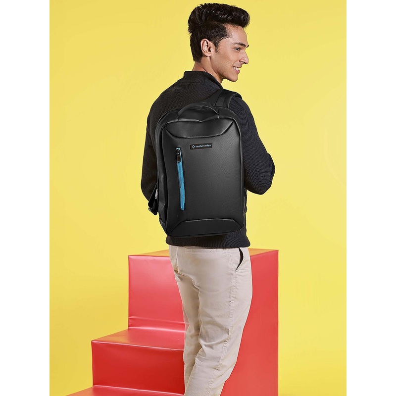 Nasher Miles Staten 29L Polyester Black Laptop Backpack with USB charging port