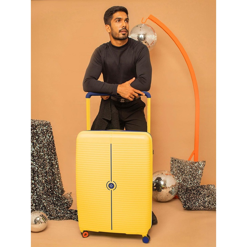 Nasher Miles Unisex Dubai Polypropylene Large Yellow Trolley Bag – 28 Inch (75 cm)