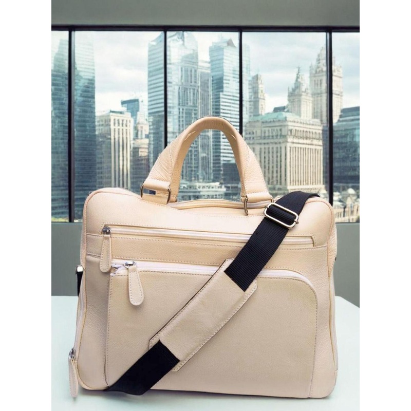 PERKED Unisex Humble Solid Structured Leather Handheld Bag