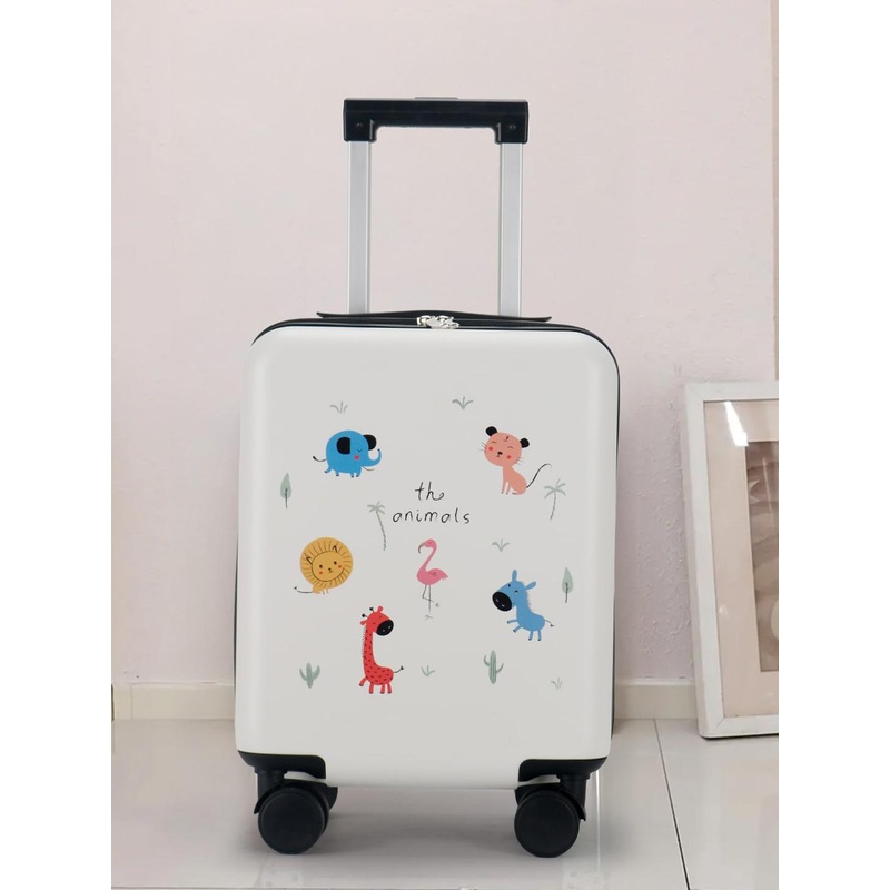 THE CLOWNFISH Kids Printed Hard Sided Cabin Trolly Suitcase